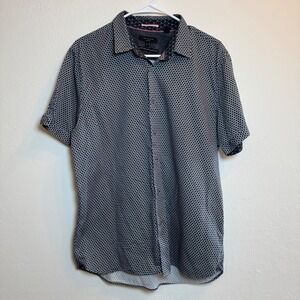 Ted Baker London Mens Size‎ 5 Geometric Print Short Sleeve Button Down Shirt